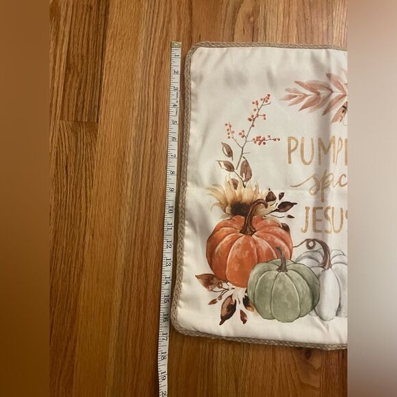 Pumpkin Spice & Jesus Christ Pillow Cover NWOT - Picture 4 of 6